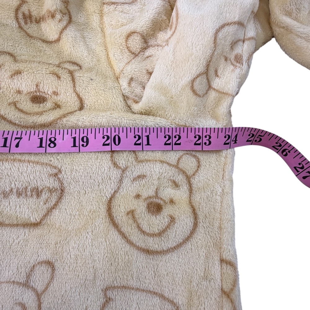 Disney Winnie the Pooh Fleece Hooded One Piece Pajamas Union Suit Yellow XL - Picture 4 of 11